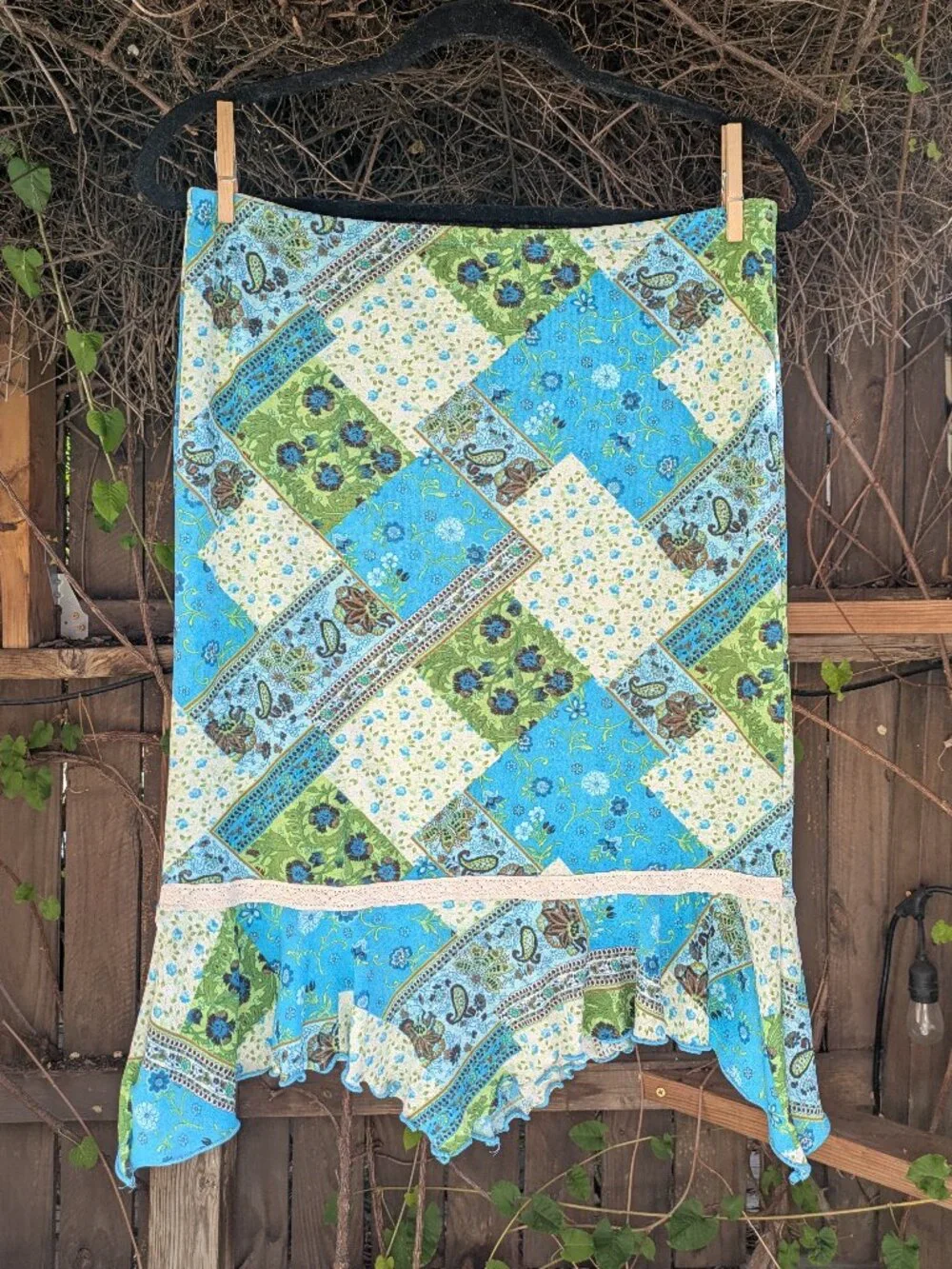 Patchwork Handkerchief Skirt 90s Y2K - Picture 1 of 3
